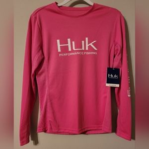 Huk Fishing Long Sleeve Pink Medium